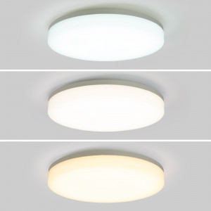 Tri-proof CCT LED ceiling light with motion sensor - 24W - Ø33cm - IP65