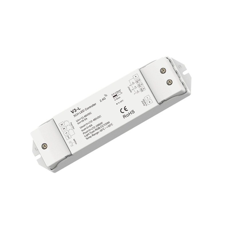 RGB/CCT/Single colour Controller 12-48V DC - 18A (6A/channel) - RF 2.4G - PUSH dimmer - Skydance