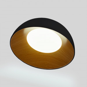 CCT LED slant ceiling light - 24W - Wood effect - ø50cm