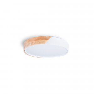 CCT LED 24W Ceiling Light - Wood and Polycarbonate - ø40cm - IP22