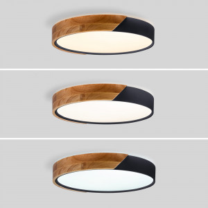 CCT LED 24W Ceiling Light - Wood and Polycarbonate - ø40cm - IP22