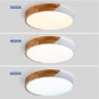 CCT LED 24W Ceiling Light - Wood and Polycarbonate - ø40cm - IP22