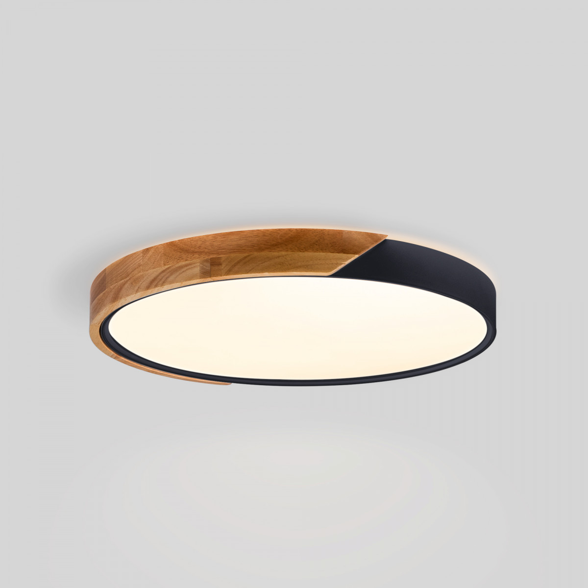 CCT 36W LED ceiling lamp - Wood and Polycarbonate - ø50cm - IP22