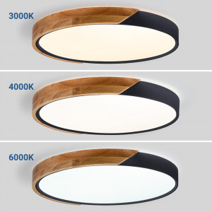 CCT LED 36W ceiling light - Wood and Polycarbonate - ø50cm - IP22