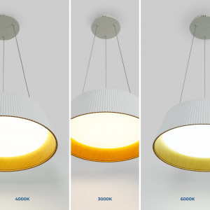 CCT LED Pendant Lamp - 24W - Wood effect - ø46cm