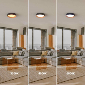 CCT LED 24W Ceiling light - Wood Effect - Ø40cm