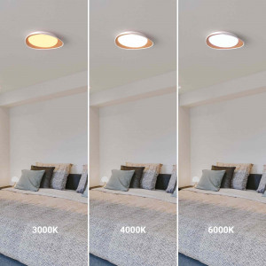 CCT LED 24W Ceiling light - Wood Effect - Ø45cm