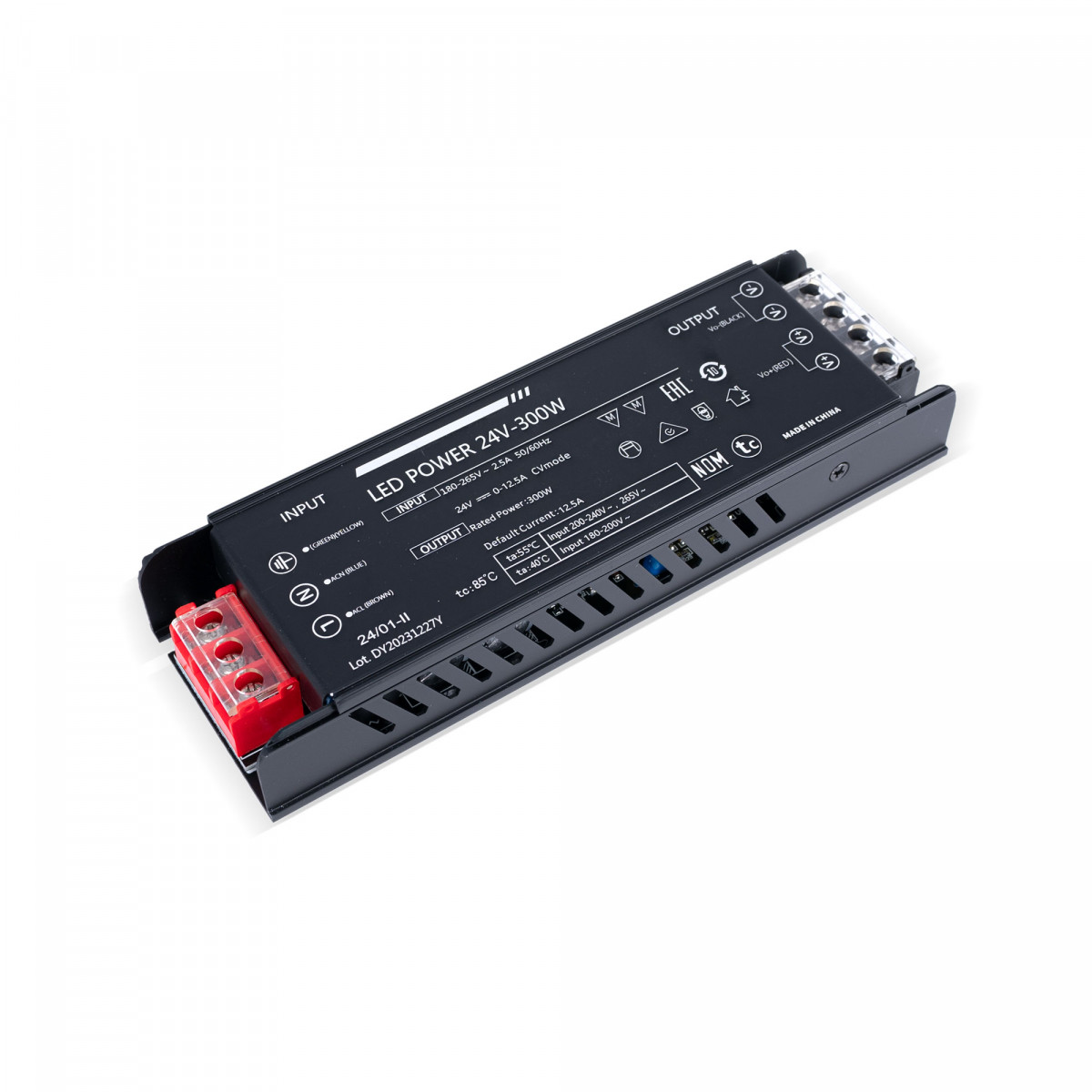 Slim Power Supply 300W 24V - 12.5A - High Efficiency - IP20