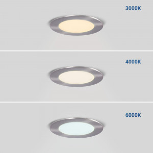 Downlight silver LED ultra slim 6W - CCT - Cut Ø 110mm