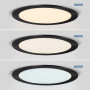 Downlight black LED ultra slim 18W - CCT - Cut Ø 208mm - 3 colors