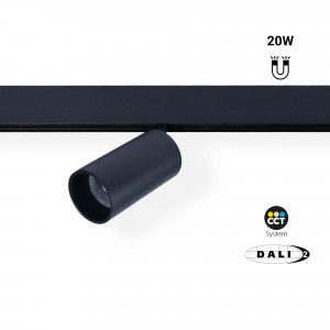 Magnetic track LED spotlight - 48V - 20W - DALI-2 dimmable - Black