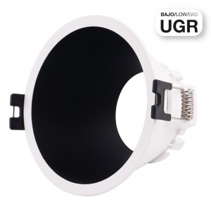 KIT - Recessed downlight ring Ø93mm (black) + 5.4W GU10 Bulb + Socket