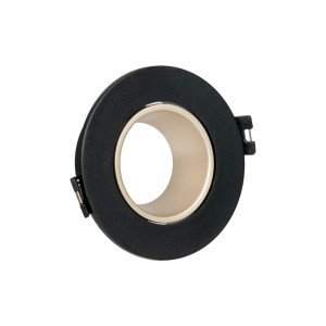 KIT - Recessed downlight ring Ø90mm (black/champagne) + 5.4W GU10 Bulb + Socket