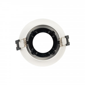 KIT - Recessed downlight ring Ø90mm (black/white) + 5.4W GU10 Bulb + Socket