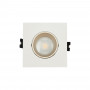 KIT - Recessed square downlight ring 93x93mm (white/champagne) + 5.4W GU10 Bulb + Socket