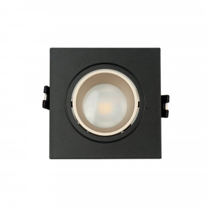 KIT - Recessed square downlight ring 93x93mm (black/champagne) + 5.4W GU10 Bulb + Socket