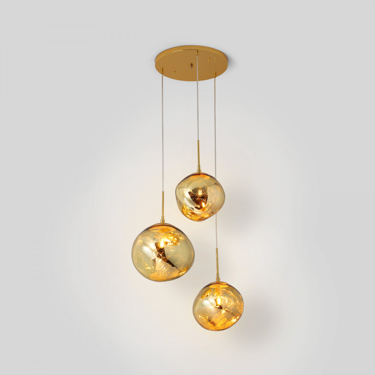 Triple crystal pendant lamp "KADNIS" - 3 x E27