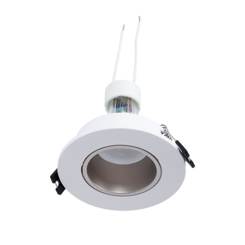 KIT - Recessed downlight ring Ø90mm (white/champagne) + Bulb GU10 5,4W + Socket