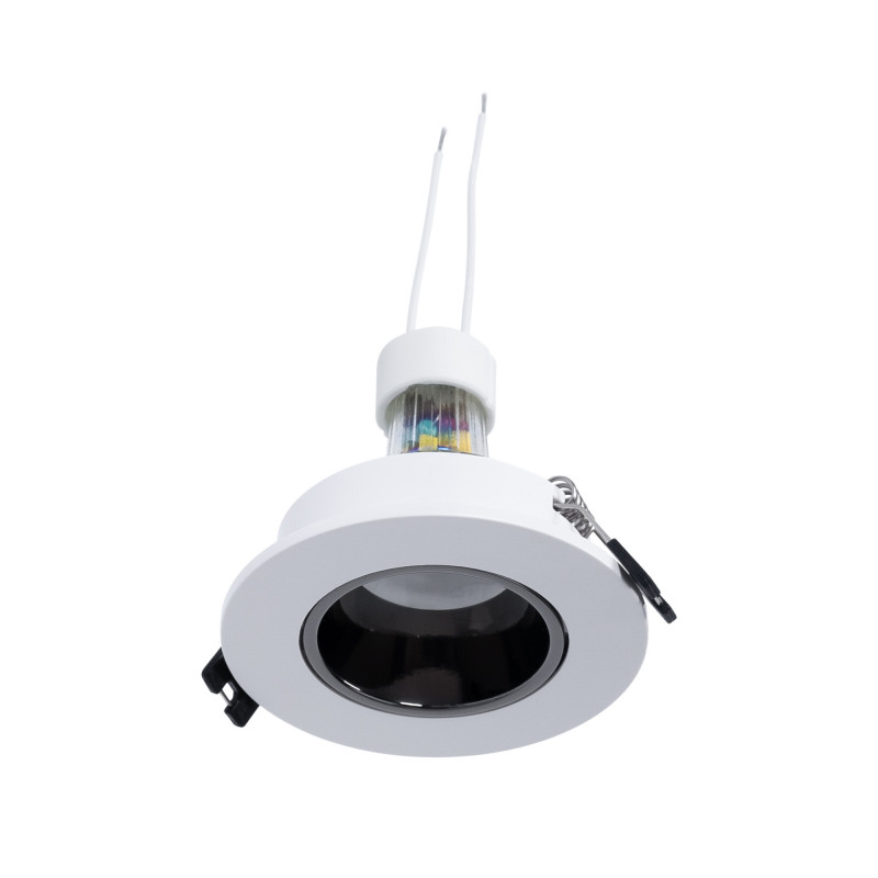 Recessed downlight ring Ø90mm (white/grey) + 5.4W GU10 Bulb + Socket