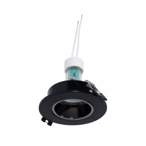 Recessed downlight ring Ø90mm (grey/black) + 5.4W GU10 Bulb + Socket