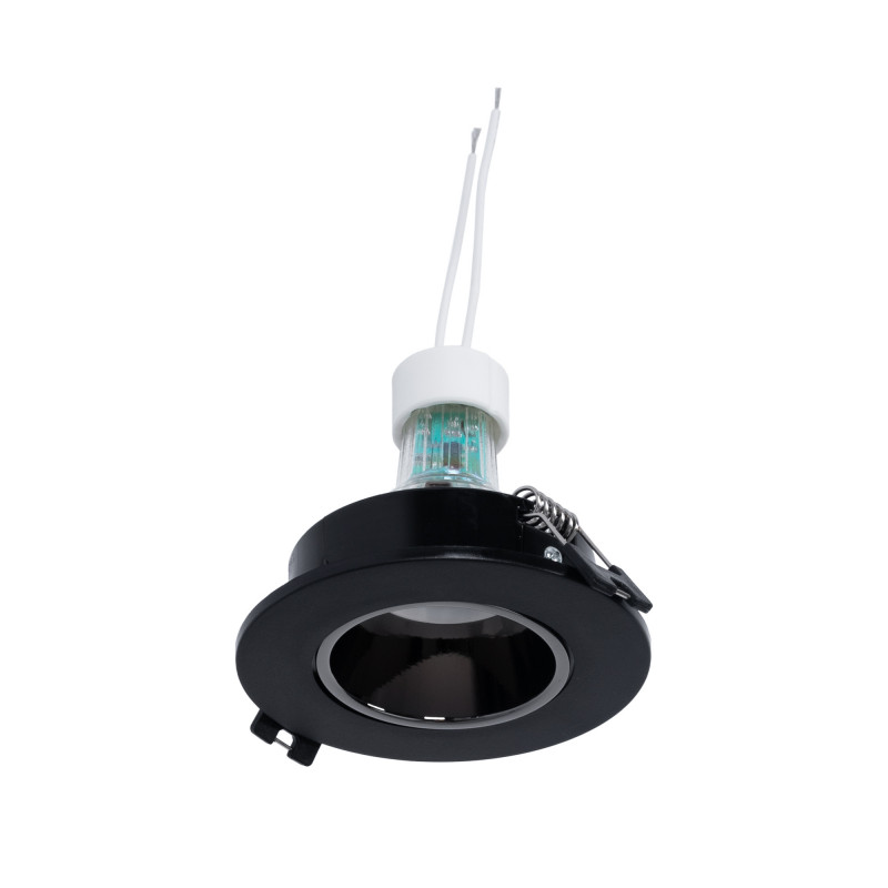 Recessed downlight ring Ø90mm (grey/black) + 5.4W GU10 Bulb + Socket