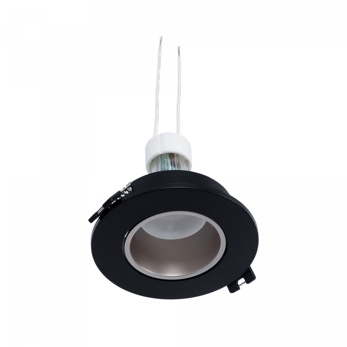 KIT - Recessed downlight ring Ø90mm (black/champagne) + 5.4W GU10 Bulb + Socket