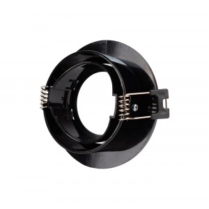 KIT Tilting recessed downlight Ø90mm (black) + 5.4W GU10 Bulb + Socket | LED dowlights