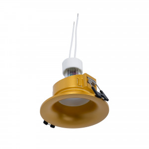 KIT - Recessed downlight ring Ø86mm (golden) + 5.4W GU10 Bulb + Socket