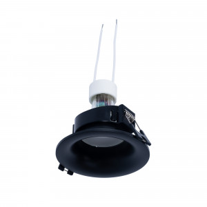 KIT - Recessed downlight ring Ø86mm (black) + 5.4W GU10 Bulb + Socket