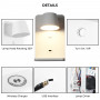 Wall light with USB port "BASKOP W" - 6W - Wireless Charging Base