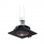 KIT - Recessed square downlight ring 93x93mm (black/champagne) + 5.4W GU10 Bulb + Socket