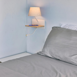 Wall light "Artin" - With adjustable LED spotlight and USB port - E27 + 3W