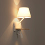 Wall light "Artin" - With adjustable LED spotlight and USB port - E27 + 3W