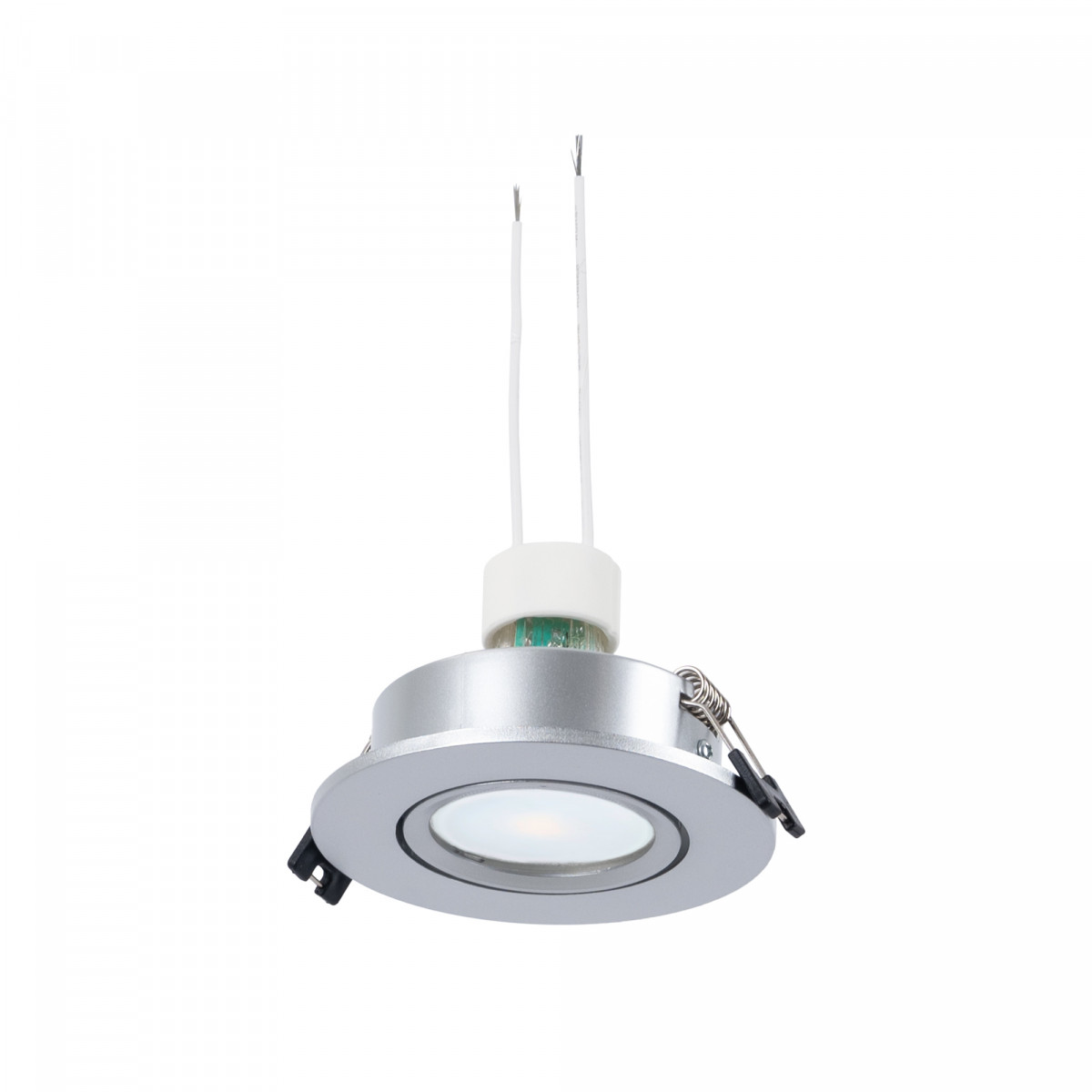 KIT Tilting recessed downlight Ø90mm (silver) + 5.4W GU10 Bulb + Socket | LED downlights