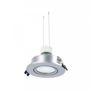 KIT Tilting recessed downlight Ø90mm (silver) + 5.4W GU10 Bulb + Socket | LED downlights