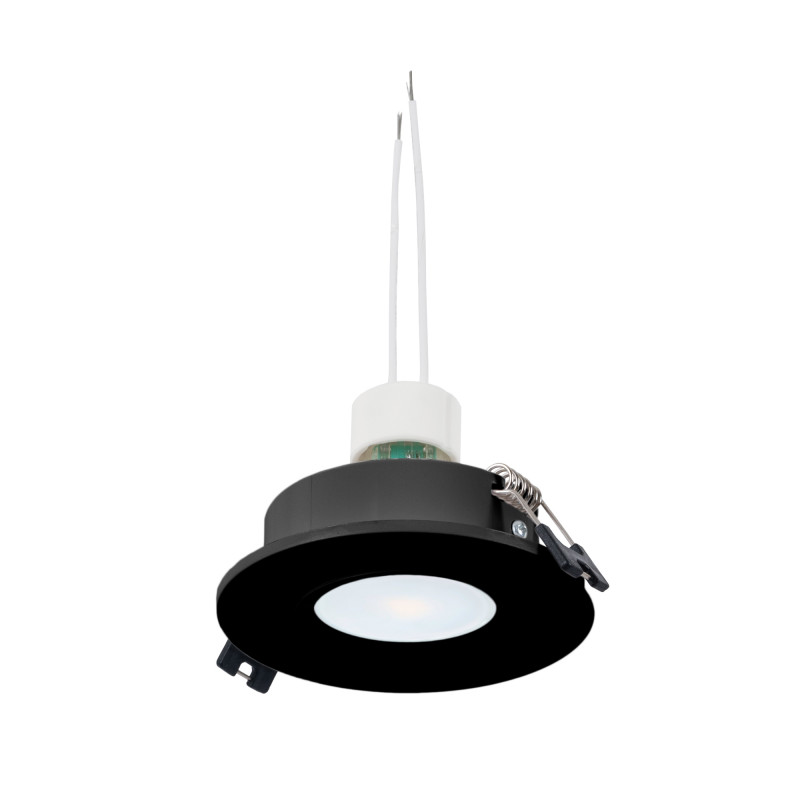 KIT Tilting recessed downlight Ø90mm (black) + 5.4W GU10 Bulb + Socket | LED dowlights