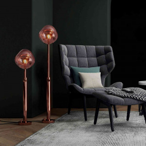 Design floor lamp "Ana" - Height-adjustable - Copper colour | floor lamps for living room