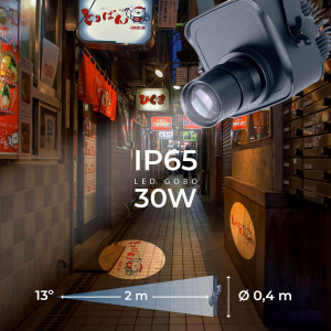 LED GOBO projector - 30W - 13° optics - Outdoor - Adjustable | gobo light projector