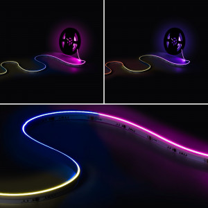 COB RGB Smart LED Strip - 24V DC - Lateral emission - 12W/m - 10mm - IP20 - 5 metres rol