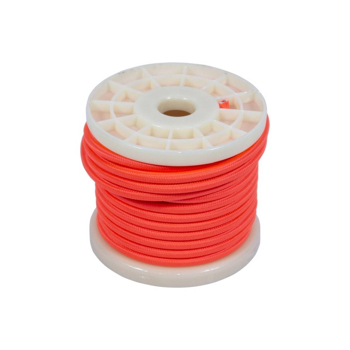 Coil of decorative textile electric cable 2x0.75 in fluorescent colors