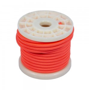 Coil of decorative textile electric cable 2x0.75 in fluorescent colors