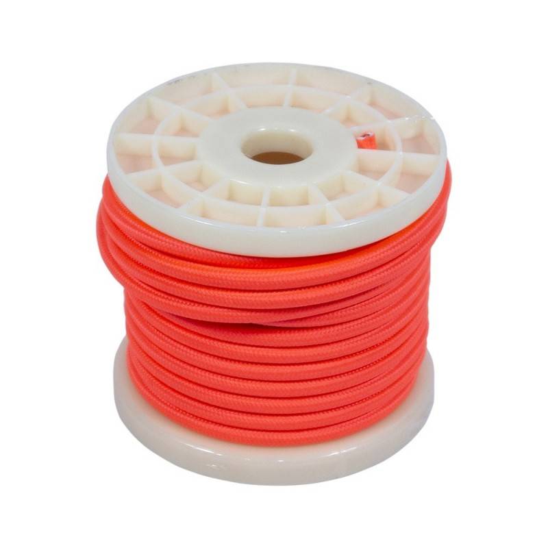 Coil of decorative textile electric cable 2x0.75 in fluorescent colors