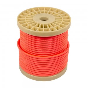 Coil of decorative textile electric cable 2x0.75 in fluorescent colors