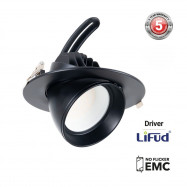 Adjustable round LED downlight - 38W - CCT - Black - 120° LIFUD Driver