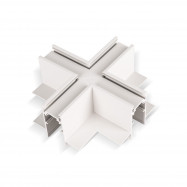 X-connector for recessed magnetic track - 20mm - White