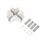 X-connector for recessed magnetic track - 20mm - White