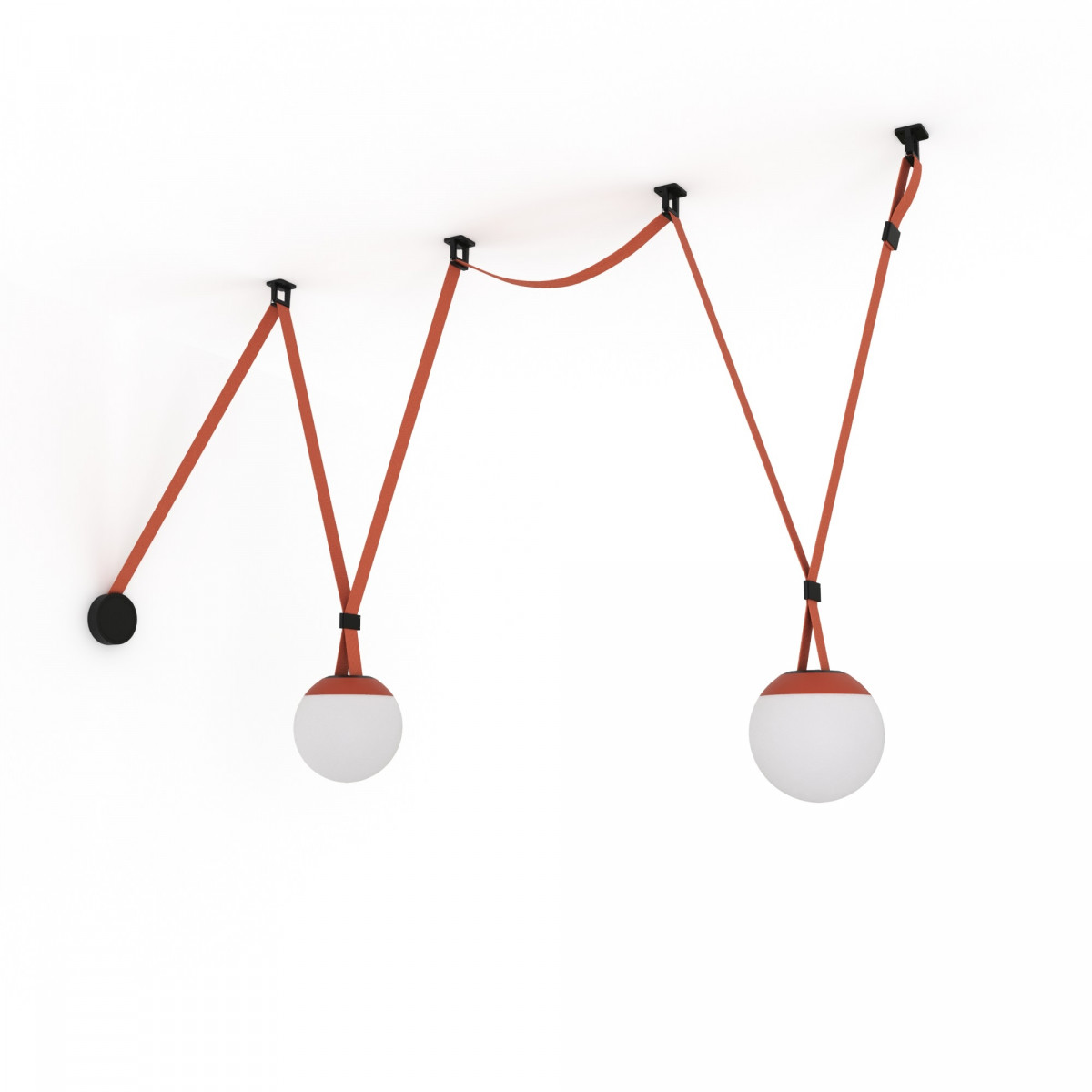 Configurable lamp "Axia 5" - KIT 2 ball lamps 12W + electric textile tape + accessories