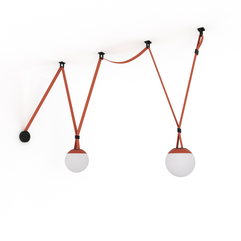 Configurable lamp "Axia 5" - KIT 2 ball lamps 12W + electric textile tape + accessories