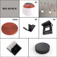 Configurable lamp "Axia 5" - KIT 2 ball lamps 12W + electric textile tape + accessories