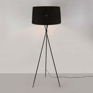 Tripod floor lamp "PRON" - Cotton lampshade - E27